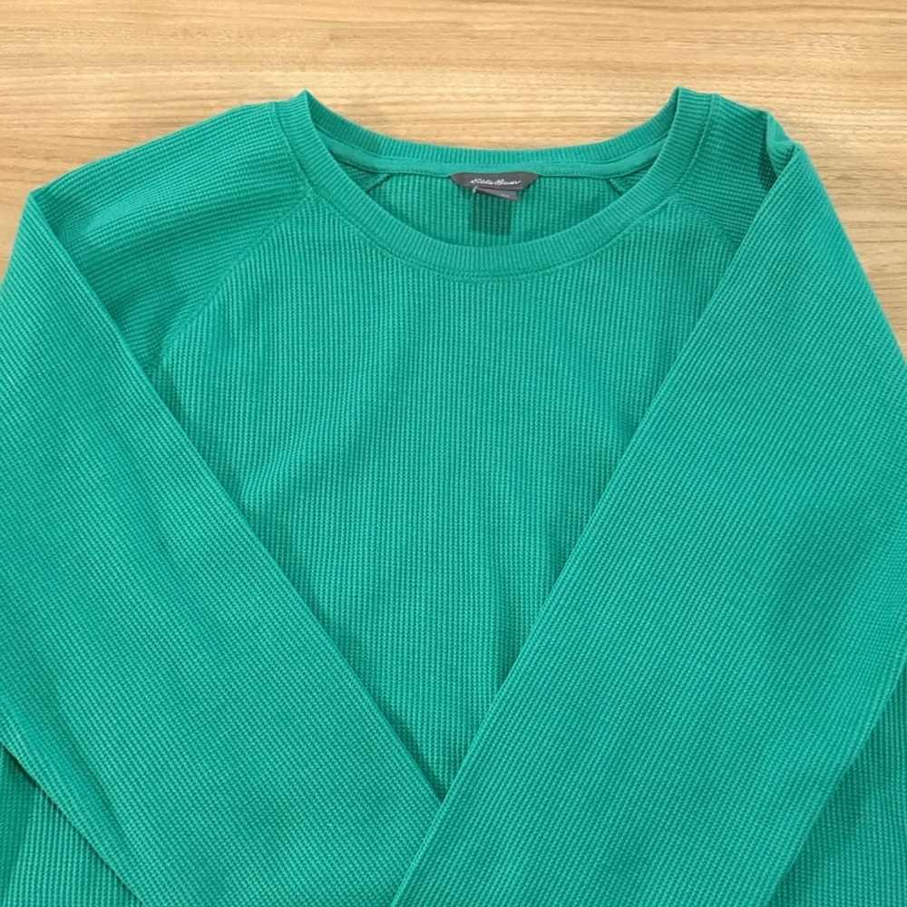 Eddie Bauer Teal Waffle Knit Top